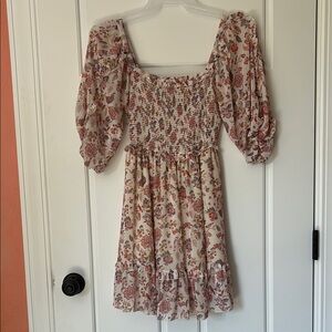 Chic Floral Smocked Mini Dress